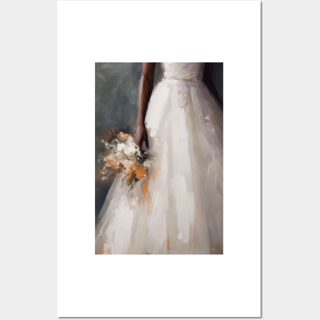 Fleeting Moment: Bride Dropping Bouquet Painting Wall Art by simonrudd